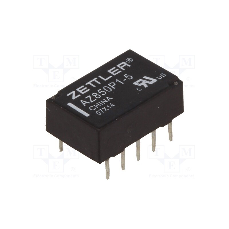 1 pcs x ZETTLER - AZ850P1-5 - Relay: electromagnetic, DPDT, Ucoil: 5VDC, 1A, 0.5A/125VAC, PCB
