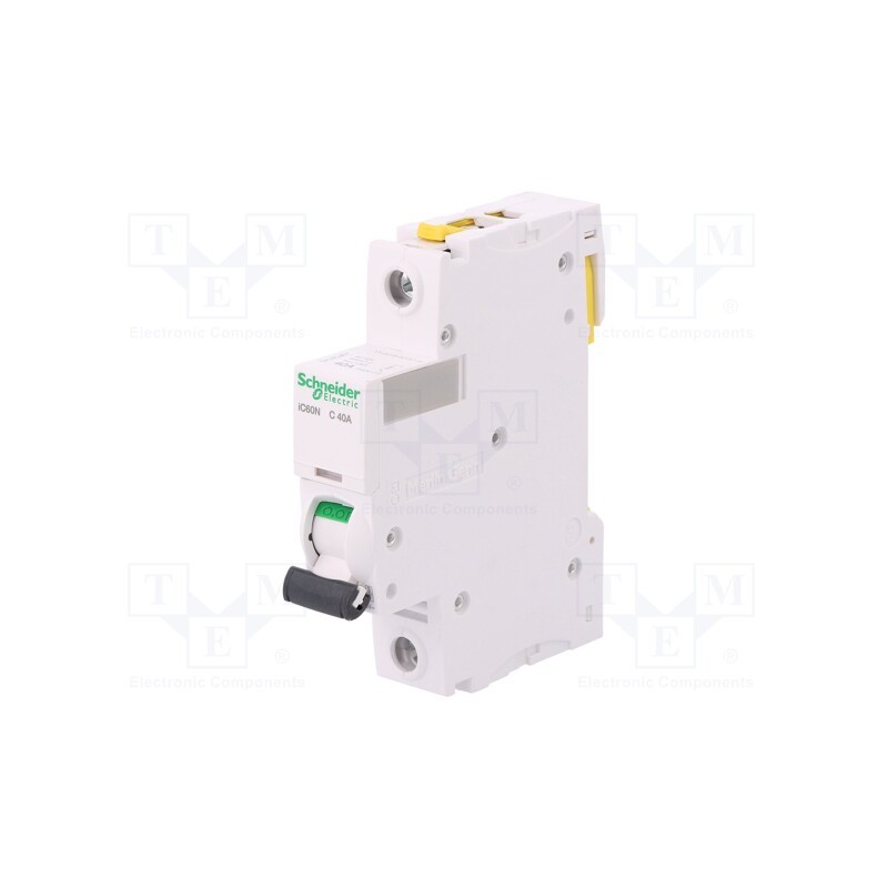 1 pcs x SCHNEIDER ELECTRIC - A9F04140 - Circuit breaker, 230VAC, Inom: 40A, Poles: 1, Charact: C, 6kA, IP20