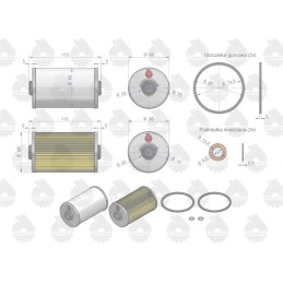 Set of fuel filter inserts kwp010x c 330 360 38