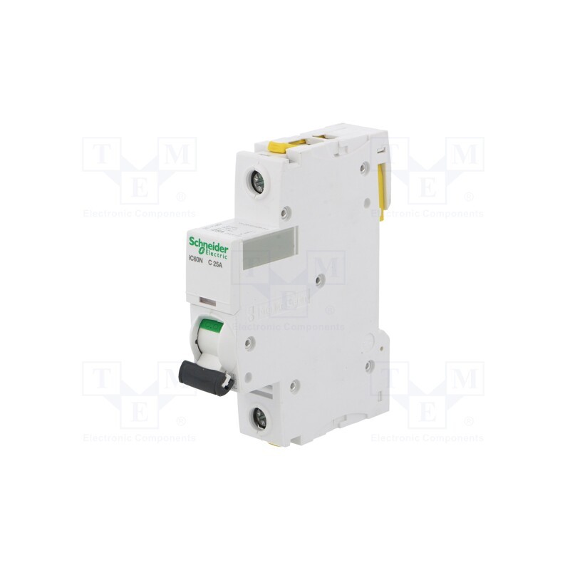 1 pcs x SCHNEIDER ELECTRIC - A9F04125 - Circuit breaker, 230VAC, Inom: 25A, Poles: 1, Charact: C, 6kA, IP20