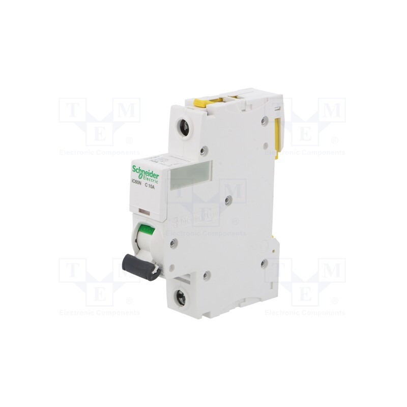 1 pcs x SCHNEIDER ELECTRIC - A9F04110 - Circuit breaker, 230VAC, Inom: 10A, Poles: 1, Charact: C, 6kA, IP20