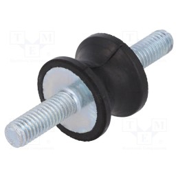 1 pcs x ELESA+GANTER - DVC.1-20-14-15-M6-18-55 - Vibration damper, M6, Ø: 20mm, rubber, L: 15mm, Thread len: 18mm