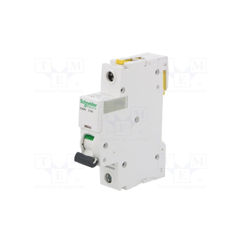 1 pcs x SCHNEIDER ELECTRIC - A9F04106 - Circuit breaker, 230VAC, Inom: 6A, Poles: 1, for DIN rail mounting