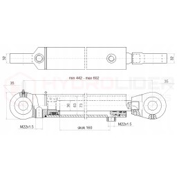 Hydraulic actuator 63 36 160 l 442 hydrolider lock