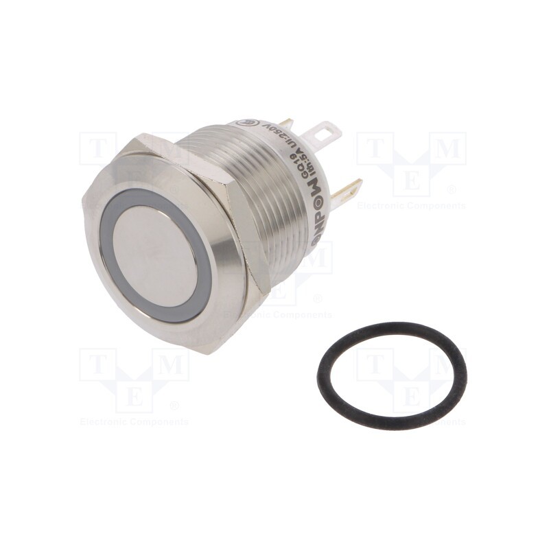 1 pcs x ONPOW - GQ19F-10E/J/Y/24V/S - Switch: vandal resistant, Pos: 2, SPST-NO, 0.5A/220VAC, 2A/36VDC