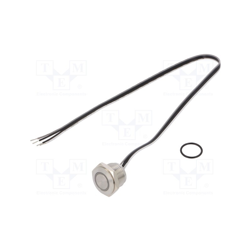 1 pcs x ONPOW - MTA16F-10E/Y/Y/24V/S - Switch: vandal resistant, Pos: 2, SPST-NO, 50mA/24VDC, IP65, yellow