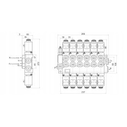Hydraulic distributor 6z50 6xa1 24v badestnost