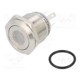 1 pcs x ONPOW - GQ19F-10D/J/Y/24V/S - Switch: vandal resistant, Pos: 2, SPST-NO, 0.5A/220VAC, 2A/36VDC