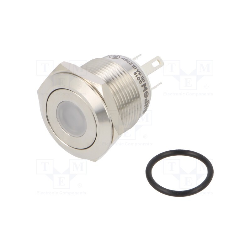 1 pcs x ONPOW - GQ19F-10D/J/Y/24V/S - Switch: vandal resistant, Pos: 2, SPST-NO, 0.5A/220VAC, 2A/36VDC