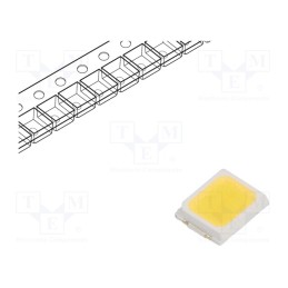 5 pcs x EVERLIGHT - 19-113Z/T1D-CP2Q2HY/5T - LED, SMD, 1608, white cold, 57÷112mcd, 130°, 5mA, 2.7÷3.15V, 40mW
