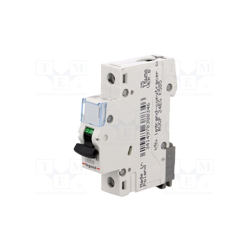 1 pcs x LEGRAND - S 301 C25 TX - Circuit breaker, 230VAC, Inom: 25A, Poles: 1, Charact: C, 6kA, IP20