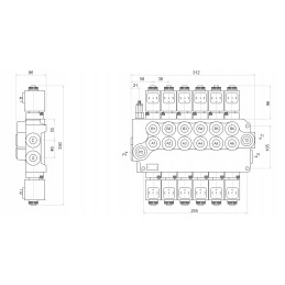 Hydraulic distributor 6z80 6xa1 24v badestnost