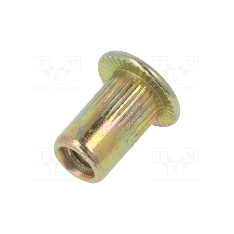 1 pcg x YATO - YT-36470 - Rivet nuts, M3, steel, Ømount.hole: 4.9mm, L: 9mm, Head: flat, 20pcs.