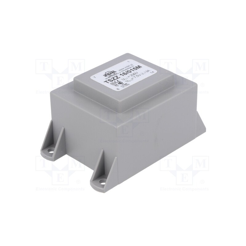 1 pcs x INDEL - TSZZ20/015M - Transformer: encapsulated, 20VA, 230VAC, 7.5V, 2.66A, PCB, IP00