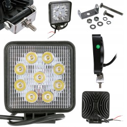 LED work lamp 27w 12v 24v 2100lm 9 led tractor