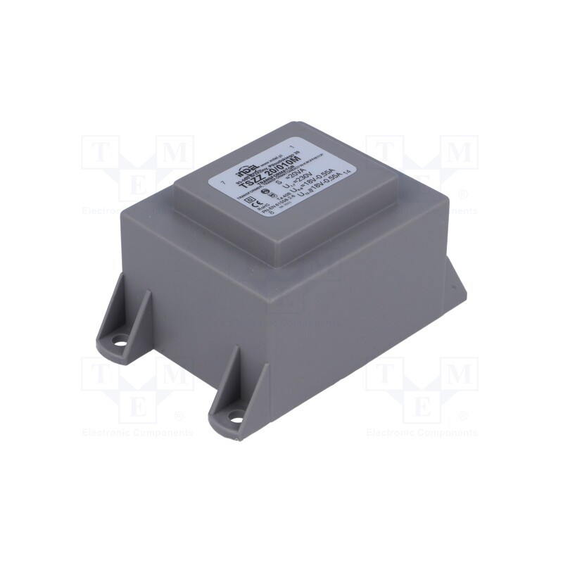1 pcs x INDEL - TSZZ20/010M - Transformer: encapsulated, 20VA, 230VAC, 18V, 18V, 550mA, 550mA, PCB