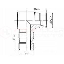 Angle connection ed bb g1 4 m16x1 5 hydrolider