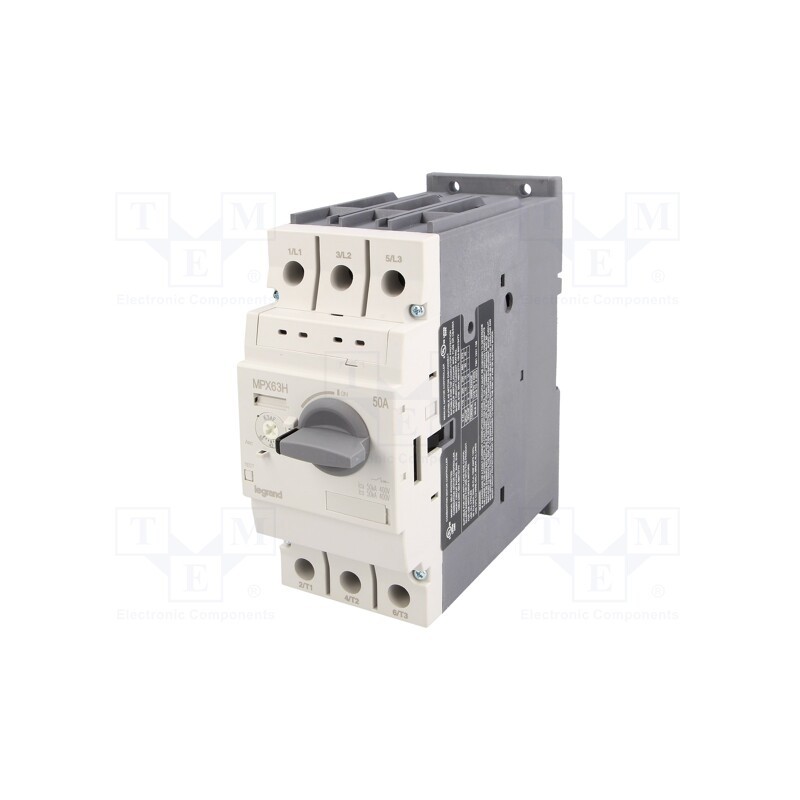 1 pcs x LEGRAND - MPX3 63H 34-50A - Motor breaker, 22kW, 230÷690VAC, for DIN rail mounting, IP20