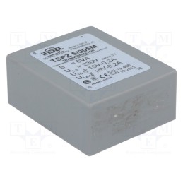 1 pcs x INDEL - TSPZ6/005 - Transformer: encapsulated, 6VA, 230VAC, 15V, 15V, 200mA, 200mA, PCB