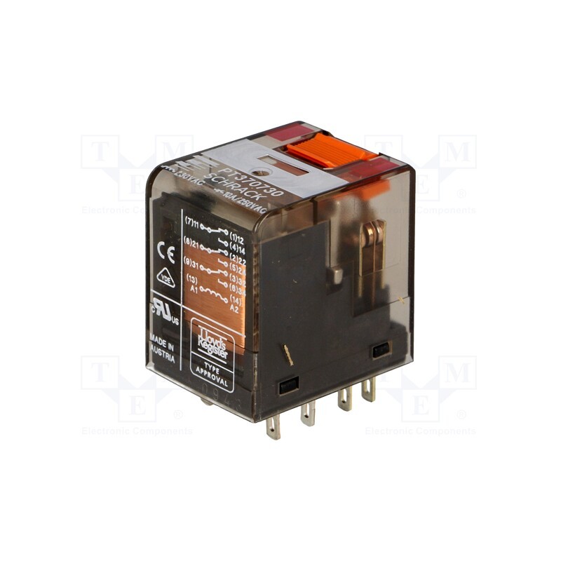 1 pcs x TE Connectivity - 6-1419111-9 - Relay: electromagnetic, 3PDT, Ucoil: 230VAC, Icontacts max: 10A