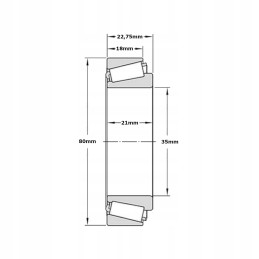 Tapered roller bearing 30307 35x80x22 75mm