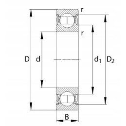 Ball bearing usually 20x52x15 mm gopart