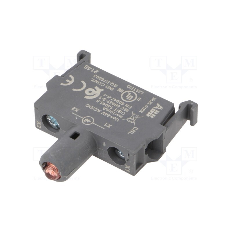 1 pcs x ABB - 1SFA611621R2011 - Illuminating unit, 22mm, Illumin: LED, for back plate, 24VAC, red