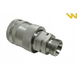 Hydraulic quick connector, M22x1 socket, 5 stainless steel thread