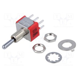 1 pcs x TE Connectivity - 1-1825139-7 - Switch: toggle, Pos: 3, DP3T, (ON)-OFF-(ON), 2A/250VAC, 5A/28VDC