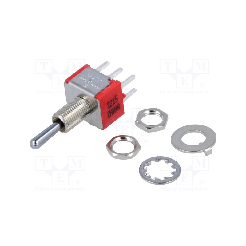 1 pcs x TE Connectivity - 1-1825139-7 - Switch: toggle, Pos: 3, DP3T, (ON)-OFF-(ON), 2A/250VAC, 5A/28VDC