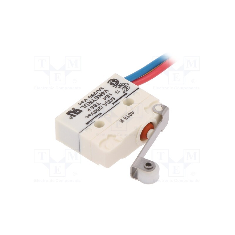 1 pcs x SAIA-BURGESS - V4NSYRUL - Microswitch SNAP ACTION, 3A/250VAC, with lever (with roller)