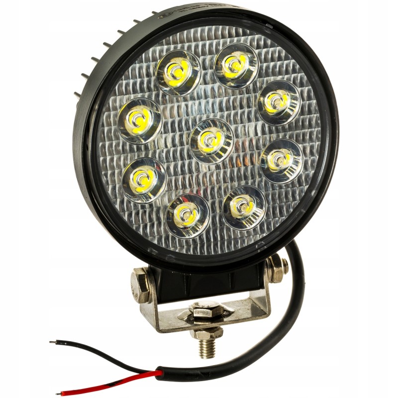 Round LED work lamp 27w 12v 24v 2100lm 9 led