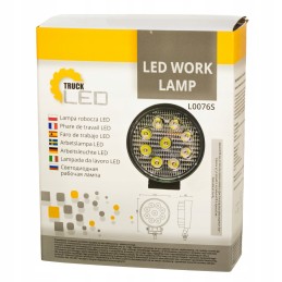 Round LED work lamp 27w 12v 24v 2100lm 9 led