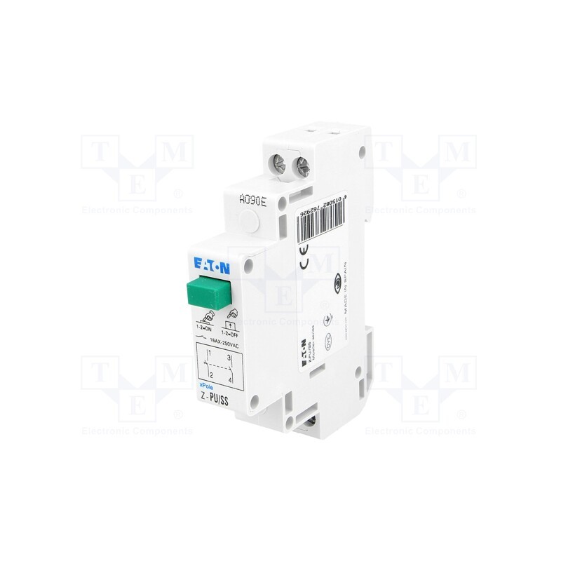 1 pcs x EATON ELECTRIC - Z-PU/SS - Module: pushbutton switch, 250VAC, 16A, IP40, 17.5x90x60mm, Z-PU
