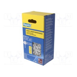1 pcg x RAPID - 5001434 - Rivet, aluminium, Rivet diam: 4mm, L.rivet: 12mm, 500pcs.