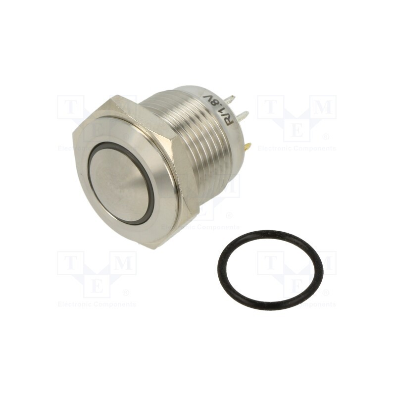 1 pcs x ONPOW - GQ16B-10E/J/41RGB/S - Switch: vandal resistant, Pos: 2, SPST-NO, 3A/250VAC, IP65, Ø16mm