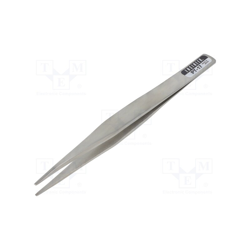 1 pcs x ENGINEER - PT-17 - Tweezers, Tweezers len: 125mm, universal, Blade tip shape: flat