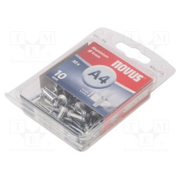 1 pcg x NOVUS - 045-0025 - Rivet, aluminium, Rivet diam: 4mm, L.rivet: 10mm, 30pcs.