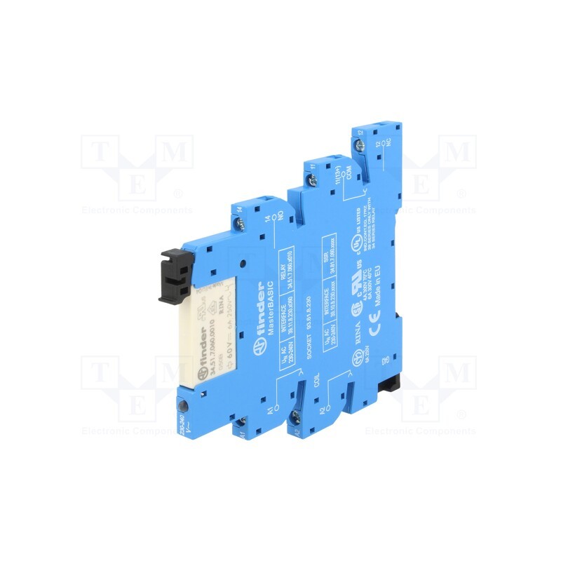 1 pcs x FINDER - 39.11.8.230.0060 - Relay: interface, SPDT, Ucoil: 230VAC, 6A, 6A/250VAC, Series: 39.11
