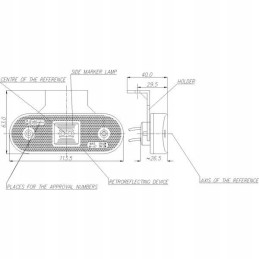Halogen side position lamp, rectangular, LED 12-24