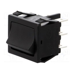 1 pcs x BULGIN - H8670VBBB - ROCKER, DP3T, Pos: 3, ON-OFF-ON, 10A/250VAC, 10A/28VDC, black, none
