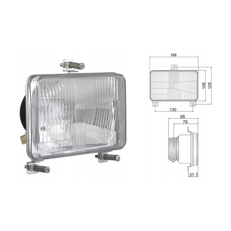 Headlight 168x106 claas mf same john deere deutz