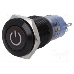 1 pcs x ONPOW - LAS2GQF-11DT/B/12V/A - Switch: vandal resistant, Pos: 2, SPDT, 0.5A/220VAC, 1A/24VDC, IP40