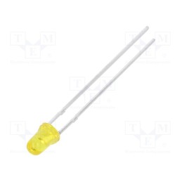5 pcs x KINGBRIGHT ELECTRONIC - L-132XYT - LED, 3mm, yellow, 10÷20mcd, 50°, Front: convex, 2.1÷2.5V