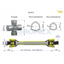 PTO shaft 1010 1550mm 830nm ce 80270 series 2 warynski