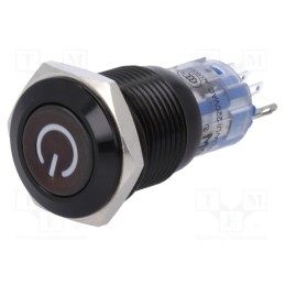 1 pcs x ONPOW - LAS2GQF-11DT/Y/12V/A - Switch: vandal resistant, Pos: 2, SPDT, 0.5A/220VAC, 1A/24VDC, IP40