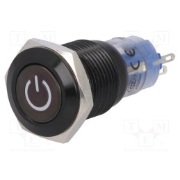 1 pcs x ONPOW - LAS2GQF-11DT/G/12V/A - Switch: vandal resistant, Pos: 2, SPDT, 0.5A/220VAC, 1A/24VDC, IP40