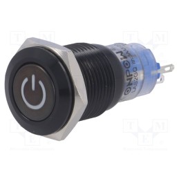 1 pcs x ONPOW - LAS2GQF-11DT/B/24V/A - Switch: vandal resistant, Pos: 2, SPDT, 0.5A/220VAC, 1A/24VDC, IP40