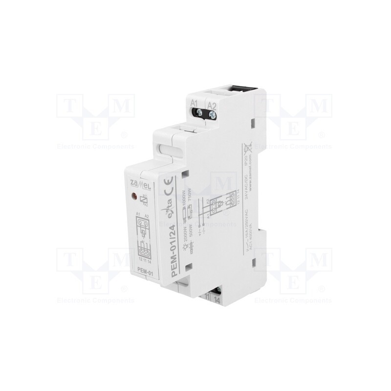 1 pcs x ZAMEL - PEM-01/024 - Relay: installation, monostable, SPDT, Ucoil: 24VAC,24VDC, 16A