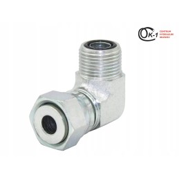 Hydraulic elbow connector with orfs 13-16 nut